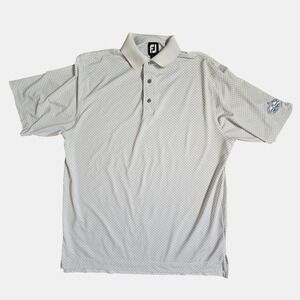 FootJoy Mens Polo Golf Shirt L South Shore Harbour‎ Embroidered Logo Geometric